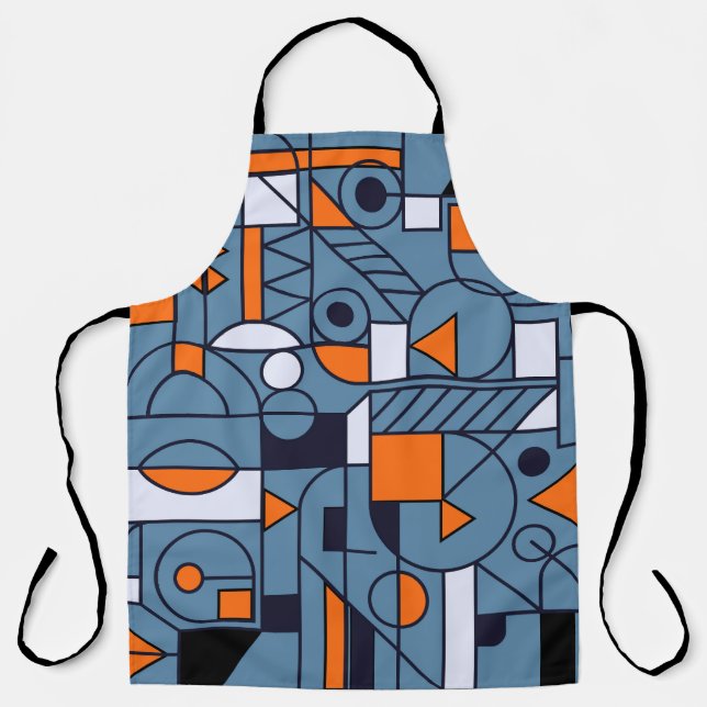 Minimalist Geometry: Retro Abstract Poster Apron (Front)