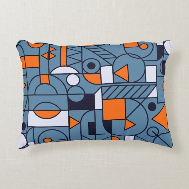 Minimalist Geometry: Retro Abstract Poster Decorative Cushion (Front)