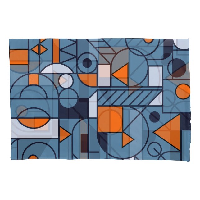 Minimalist Geometry: Retro Abstract Poster Pillowcase (Front)