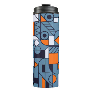 Minimalist Geometry: Retro Abstract Poster Thermal Tumbler