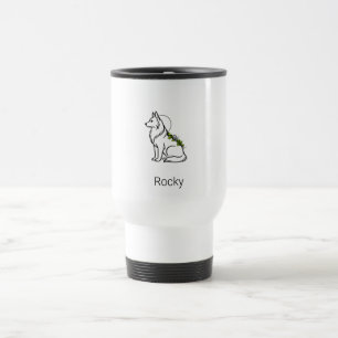 Minimalist German Shepherd Custom Name Travel Mug