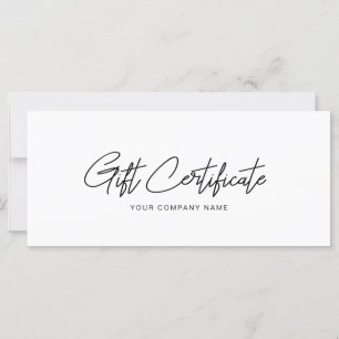 Minimalist Gift Certificate Business Card