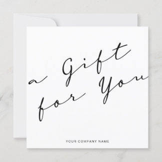 Minimalist Gift Certificate Business Card
