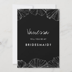 Minimalist Ginkgo Biloba Bridesmaid proposal card