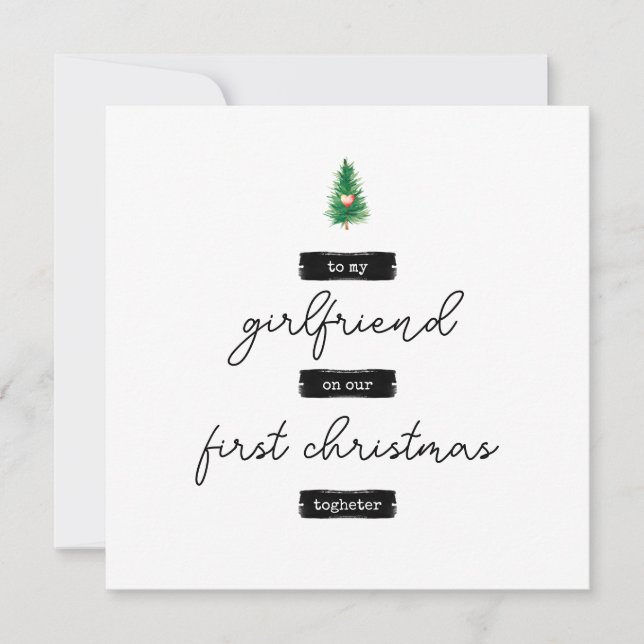 Minimalist Girlfriend Christmas Card (Front)