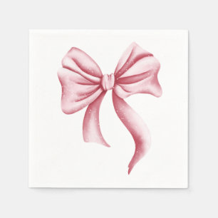 Minimalist Girly Pink Bow Party Napkin