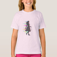 Minimalist Glitch Art Mum Silhouette Neon Aestheti