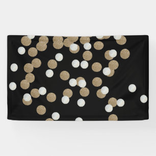 minimalist glitter black champagne gold confetti banner