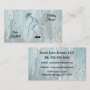 Minimalist Glitter Wedding Planner Business Card