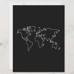 Minimalist Globe World Map T-Shirt Travel Travelle