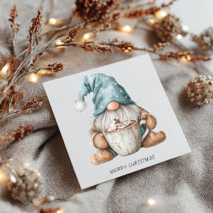 Minimalist Gnome Merry Christmas Holiday Card