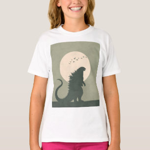 Minimalist Godzilla Moon   Bold Kaiju Silhouette T-Shirt