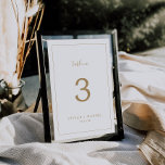Minimalist Gold 5x7" Table Number<br><div class="desc">This minimalist gold 5x7" table number is perfect for a simple wedding. The modern romantic design features classic gold and white typography paired with a rustic yet elegant calligraphy with vintage hand lettered style. Customisable in any colour. Keep the design simple and elegant, as is, or personalise it by adding...</div>