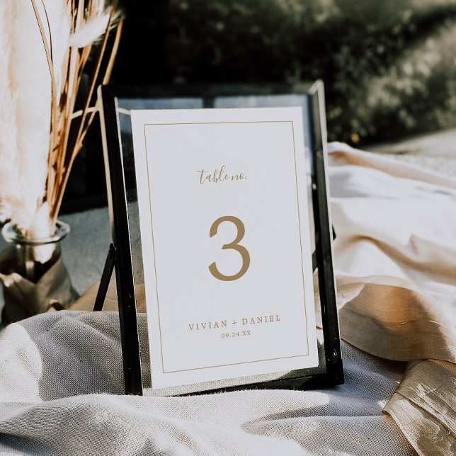 Minimalist Gold 5x7" Table Number (Creator Uploaded)