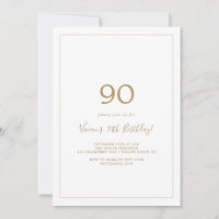Minimalist Gold 90th Birthday Party