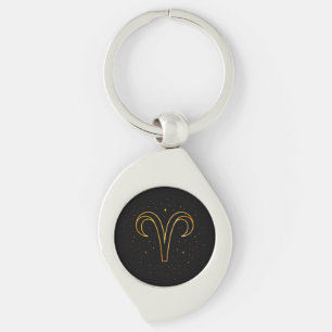 Minimalist Gold Aries Zodiac Keychain Gift