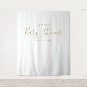 Minimalist Gold Baby Shower Backdrop Tapestry