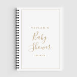 Minimalist Gold Baby Shower Gift List Notebook<br><div class="desc">This minimalist gold baby shower gift list notebook is perfect for a simple baby shower. The modern romantic design features classic gold and white typography paired with a rustic yet elegant calligraphy with vintage hand lettered style. Customisable in any colour. Keep the design simple and elegant, as is, or personalise...</div>