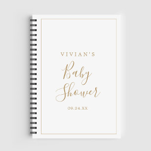 Minimalist Gold Baby Shower Gift List Notebook