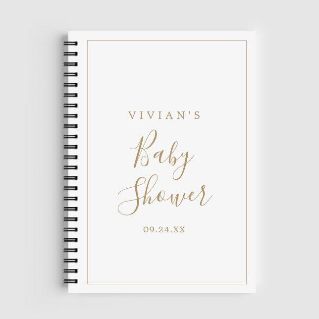 Minimalist Gold Baby Shower Gift List Notebook (Creator Uploaded)