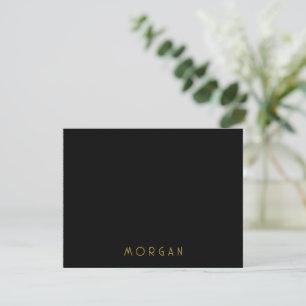 Minimalist Gold Black Monogram Card
