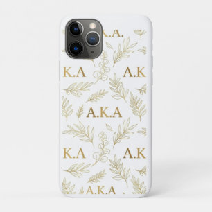 Minimalist Gold Botanical Line Art Monogram Custom iPhone 11 Pro Case