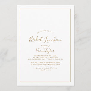 Minimalist Gold Bridal Luncheon Invitation