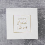 Minimalist Gold Bridal Shower Napkin<br><div class="desc">These minimalist gold bridal shower napkins are perfect for a simple wedding shower. The modern romantic design features classic gold and white typography paired with a rustic yet elegant calligraphy with vintage hand lettered style. Customisable in any colour. Keep the design simple and elegant, as is, or personalise it by...</div>