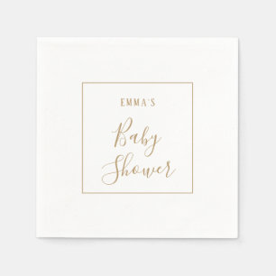 Minimalist Gold Bridal Shower Napkins