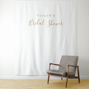 Minimalist Gold Bridal Shower Photo Prop Backdrop Tapestry