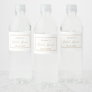 Minimalist Gold Bridal Water Bottle Label