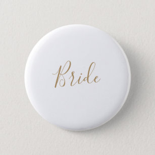Minimalist Gold Bride Bridal Shower 6 Cm Round Badge