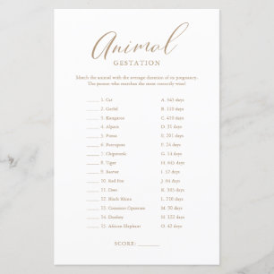 Minimalist Gold Calligraphy Baby Gestation Game