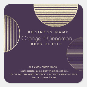 Minimalist Gold circles Simple modern  Square Sticker