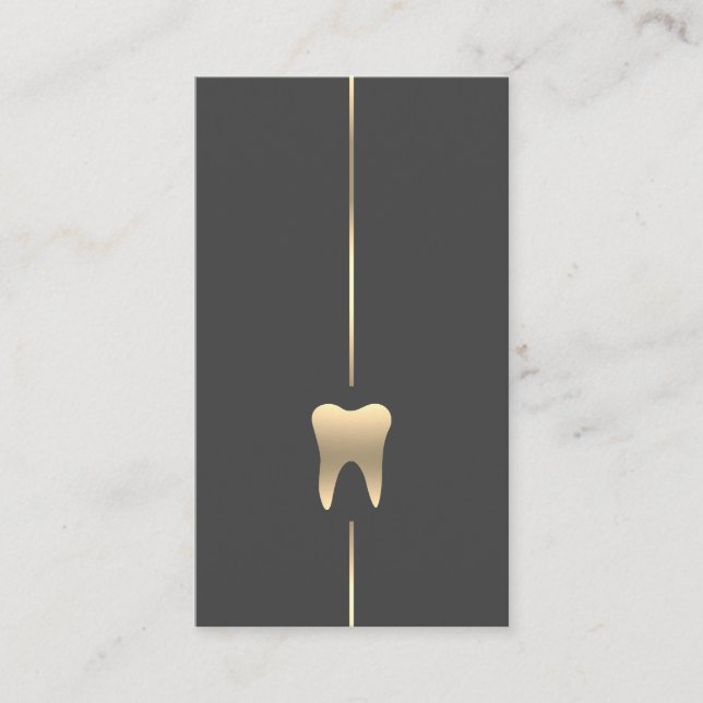 Minimalist Gold Dental Business Card (Front)