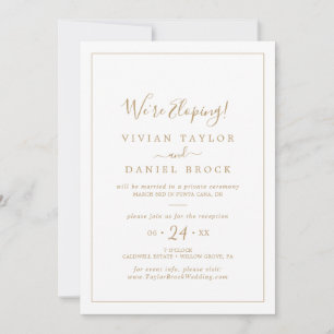 Minimalist Gold Elopement Reception Invitation