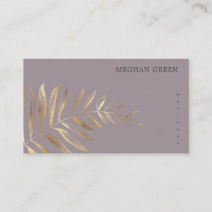 Minimalist Gold Faux Foil Foliage Business Card