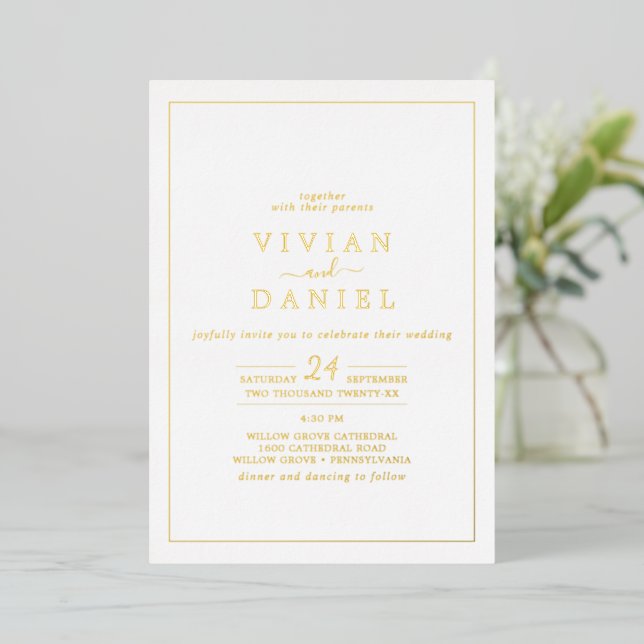 Minimalist Gold Foil All In One Wedding (Standing Front)