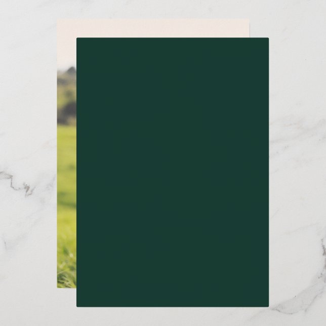 Minimalist Gold Foil | Emerald Photo Back Wedding (Front/Back)