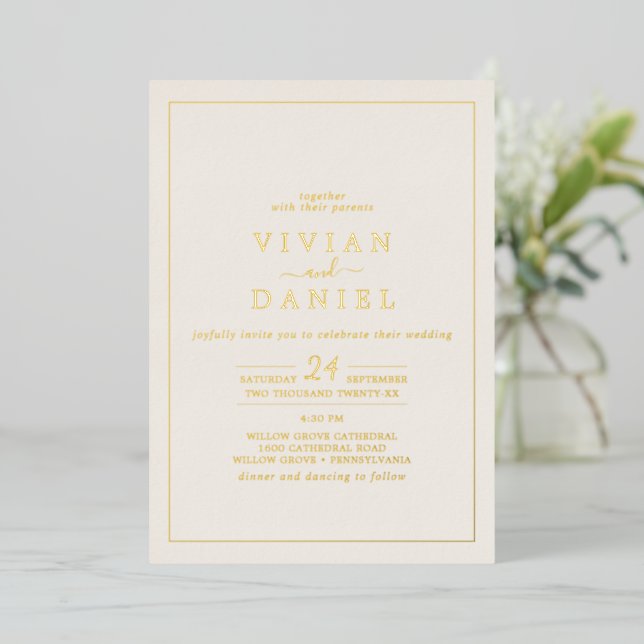 Minimalist Gold Foil | Ivory Styled Date Wedding (Standing Front)