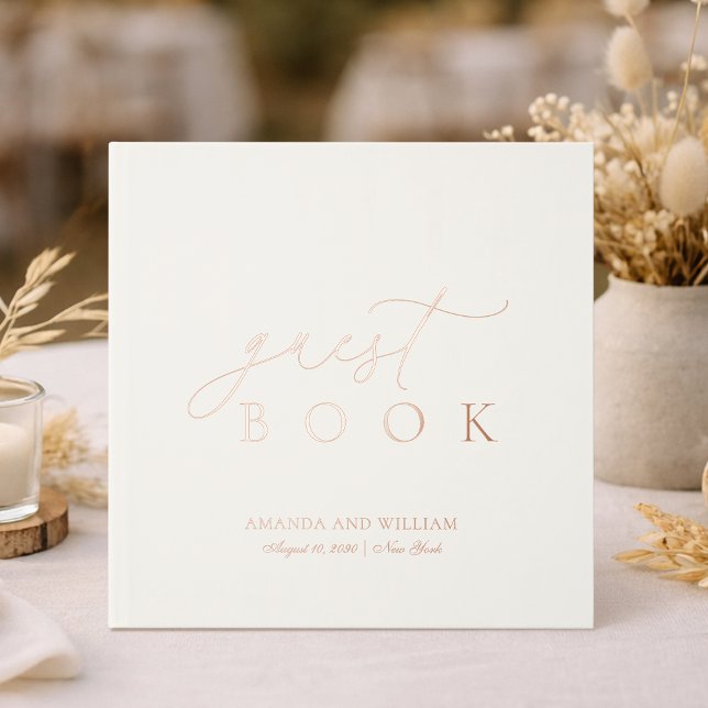 Minimalist Gold Foil Wedding Guest Book (Creator Uploaded)