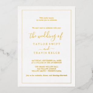 Minimalist Gold Foil Wedding with Photo