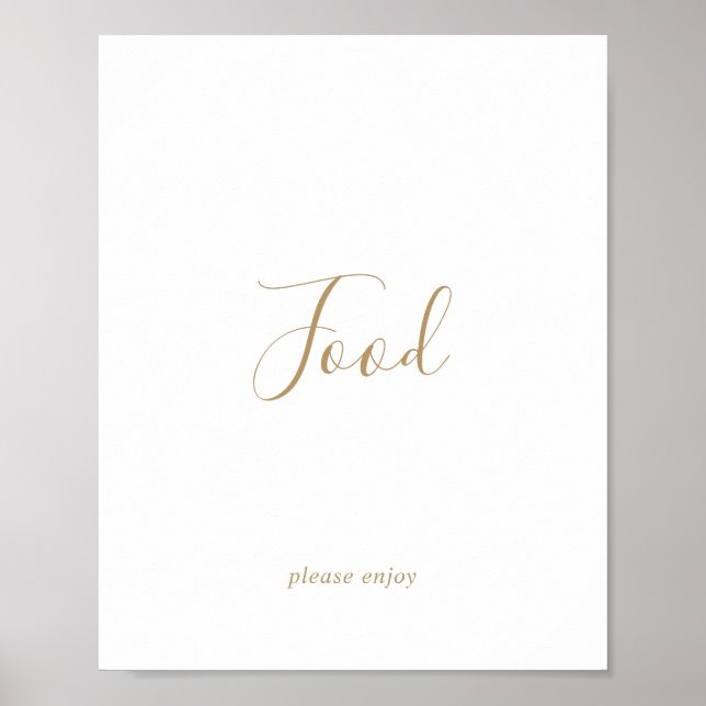 Minimalist Gold Food Table Sign (Front)