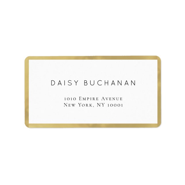 Minimalist Gold Frame Return Address Label (Front)