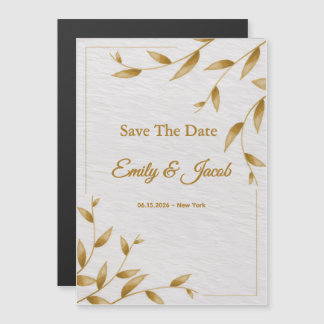 Minimalist Gold Frame Save The Date Card | Elegant