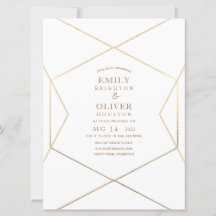 Minimalist gold geometry Wedding Invitations