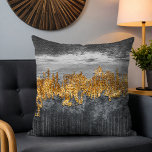 Minimalist Gold Grey Abstract Brushstrokes Modern Cushion<br><div class="desc">Minimalist Gold Grey Abstract Brushstrokes Modern Throw Pillow Cushion features a stylish grey abstract brushstrokes with golden textured pattern. Perfect for your home or as a gift. Designed by ©Evco Studio www.zazzle.com/store/evcostudio</div>