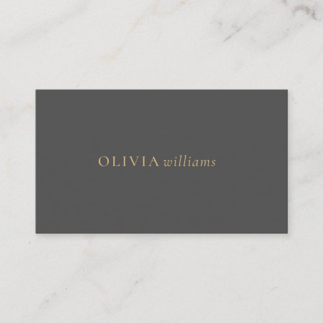 Minimalist Gold Grey Simple Professional Business Card (Front)