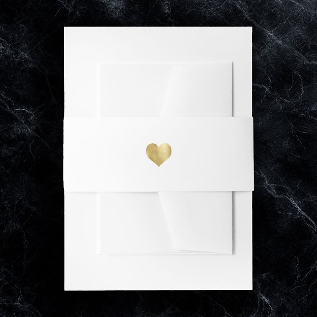 Minimalist Gold Heart Modern Wedding Invitation Belly Band (Creator Uploaded)