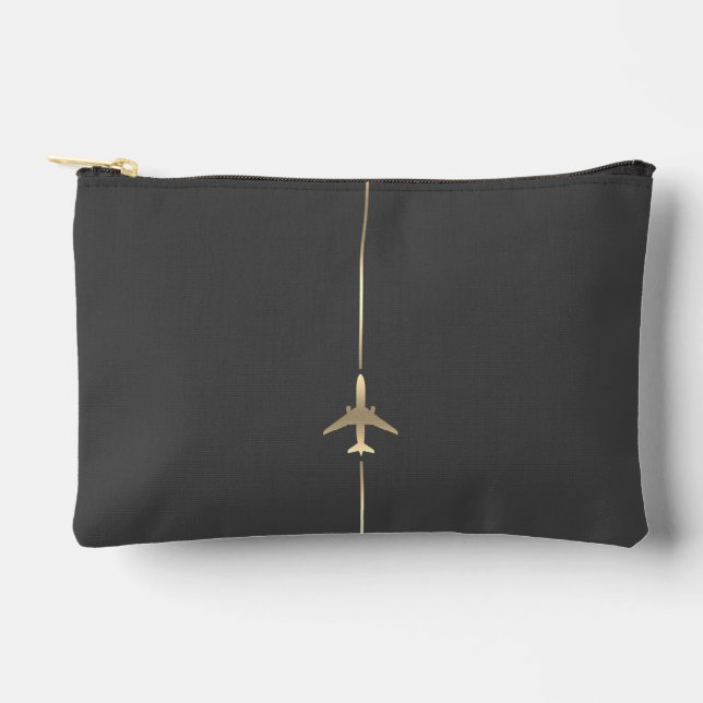 Minimalist Gold Jet Small Travel Pouch Pilot Gift (Front)